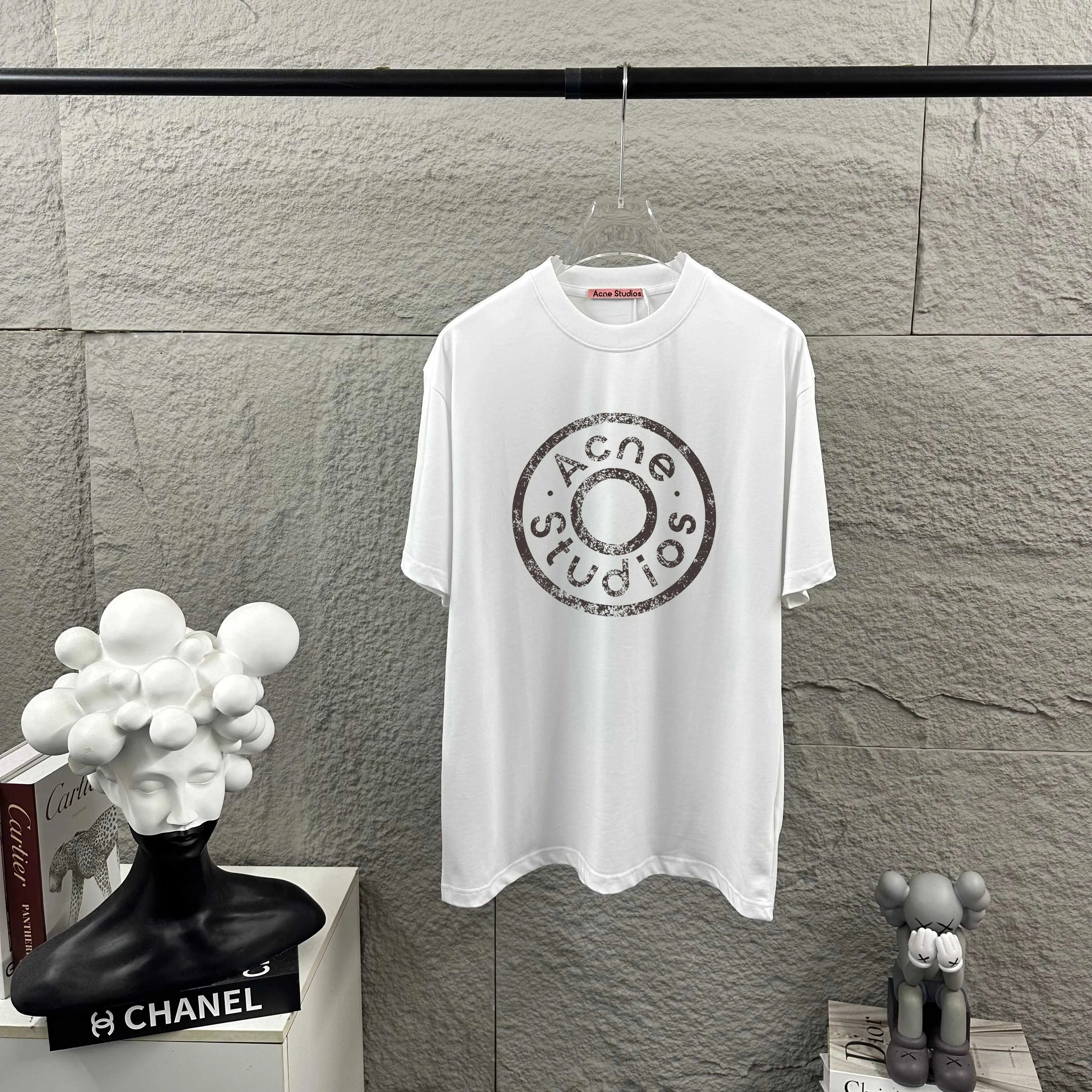 Acne studios Acne studios 2026 Spring and Summer New Arrival Classic letter heat transfer technology Customized double yarn plain cotton fabric Short-sleeved T-shirt Men and women Same Style Color: Black White Size: S (90-130 pounds) M (120-150 pounds) L (140-165 pounds) XL (160-180 pounds) XXL (180 pounds)